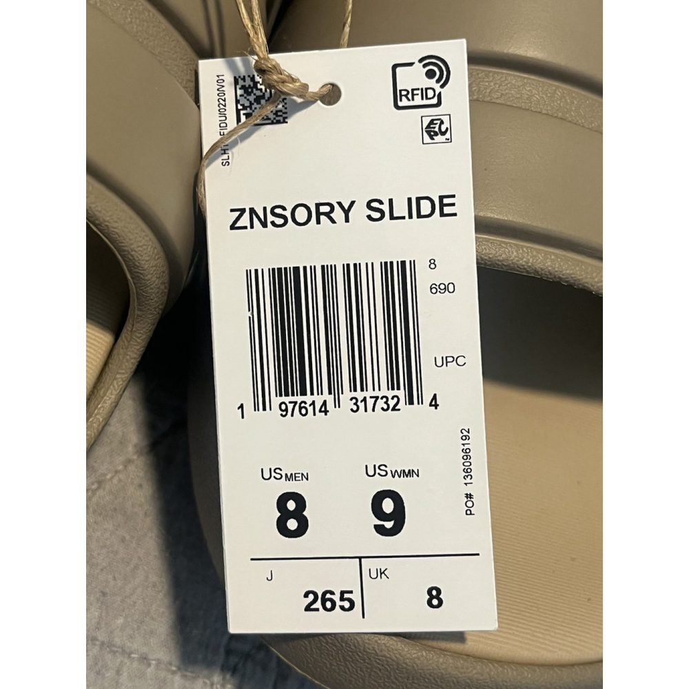 Adidas ZNSORY Slide Men's Size 8 Cloudfoam Brown 3 Stripe Sandals - Picture 6 of 9